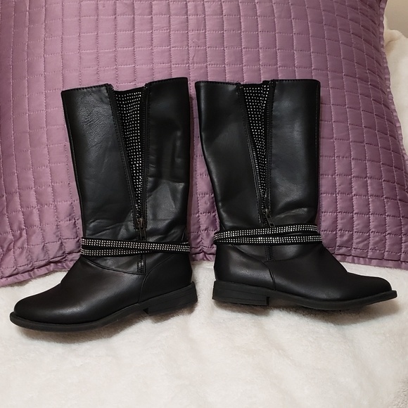 Rampage Girls Leona black rhinestone boots, 3M - Picture 4 of 8